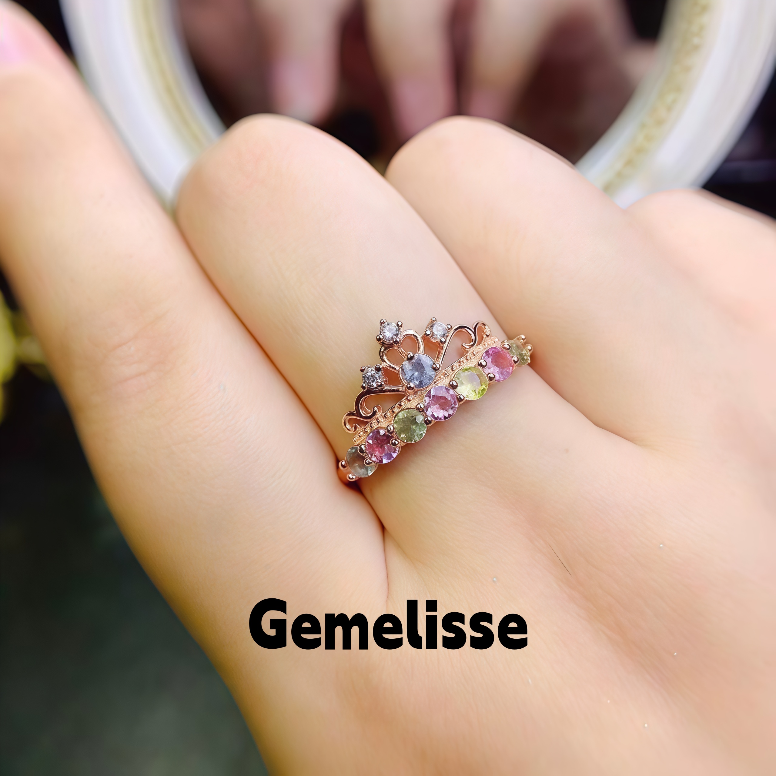 rose Natural Brazilian Tourmaline Ring 925 Sterling Silver – Adjustable Open Design by Gemelisse | October Birthstone Gift for Hersterling silver ring – dainty flower engagement ring, gemelisse us size 6.5 rose blossom sterling silver ring – dainty flower engagement ring, gemelisse us size 6.5